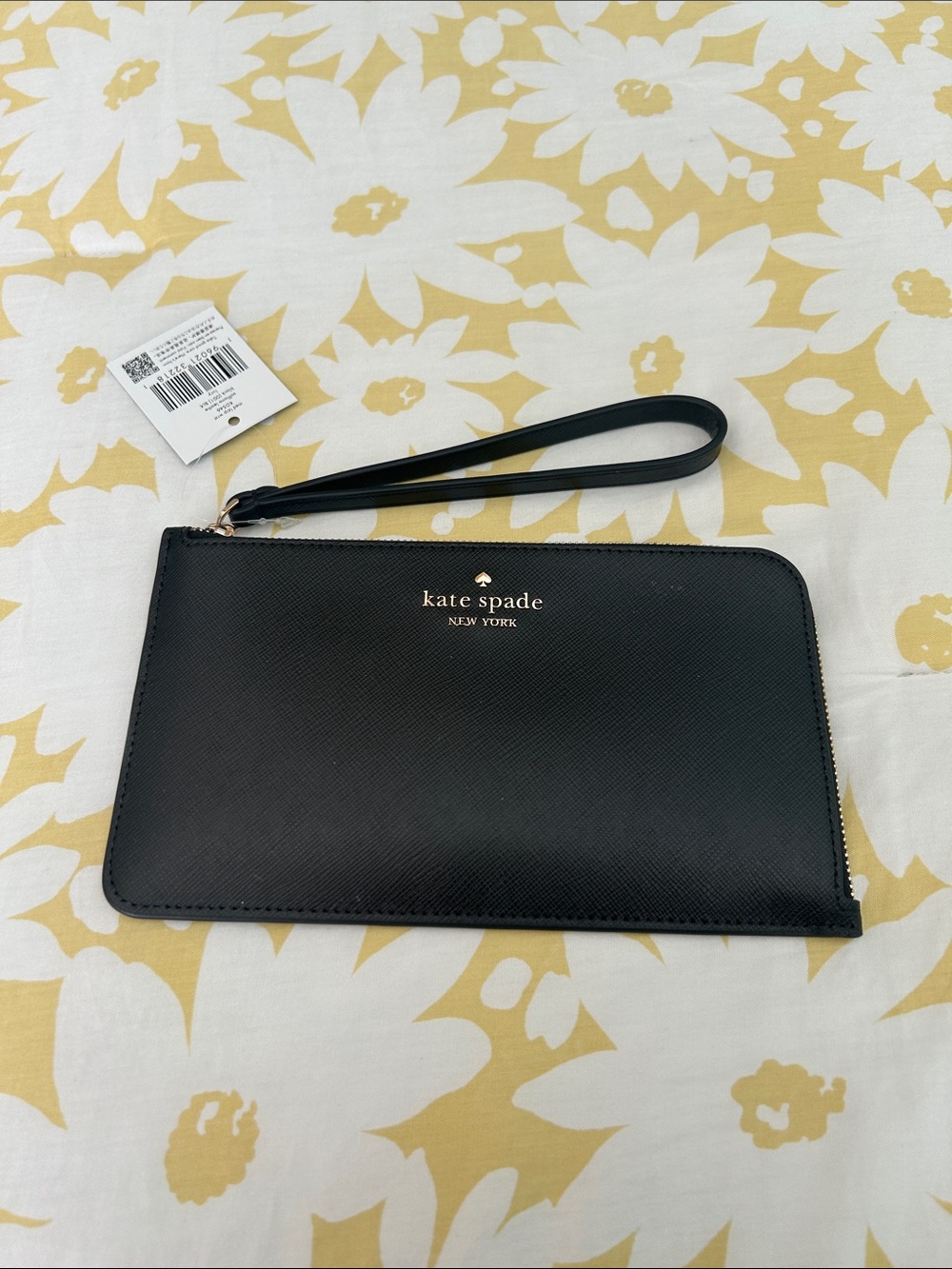 kate spade Black Saffiano Wristlet Zip Pouch